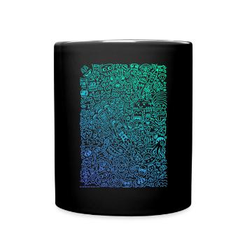 Doodle Paragliders color gradient - Full Colour Mug - black - Front