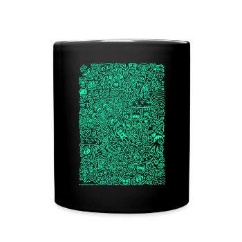 Doodle Paragliders menthe - Mug uni - noir - Devant