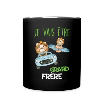 Je Vais etre Grand Frère Naissance Bébé - Mug uni - noir - Devant