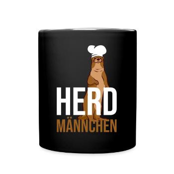 Herdmännchen Koch Kochschürze Hobbykoch Küche - Tasse einfarbig - Schwarz - Vorne