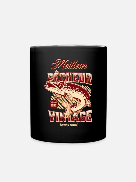 Meilleur pêcheur depuis 1963 cadeau 60 ans - Mug uni - noir