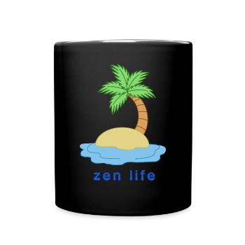 Zen-Leben - Tasse einfarbig - Schwarz - Vorne