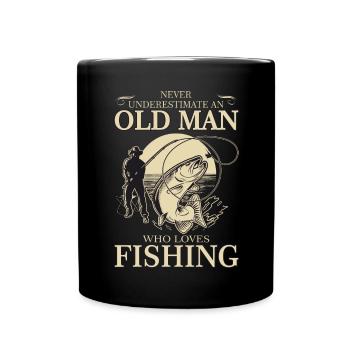 Old Man Who Loves Fishing Retirement Retirement Shirt - Full Colour Mug - black - Front