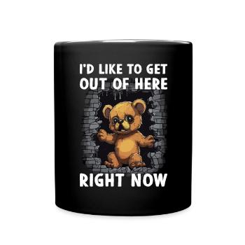 Teddy bear on the run Work Job Profession Saying - Full Colour Mug - black - Front