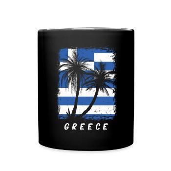 Drapeau de la Grèce Hellas Athènes Drapeau grec - Mug uni - noir - Devant