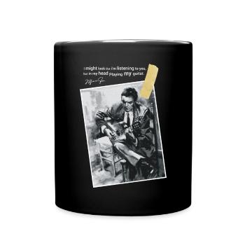 Gitarrist Gitarrist spielt Gitarre Geschenk - Tasse einfarbig - Schwarz - Vorne