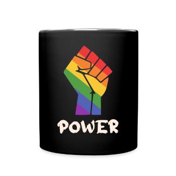 LGBT Power Pride Faustdesign für Equalitiy - Tasse einfarbig - Schwarz - Vorne