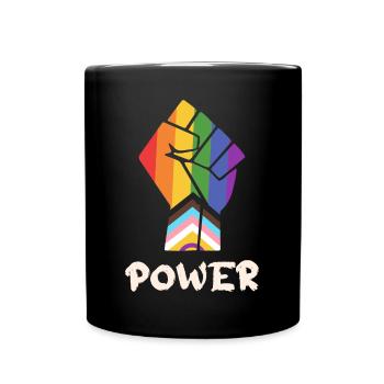 Pride Progress Power Pride Fist for Equality - Full Colour Mug - black - Front
