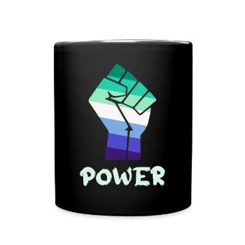 Power Gay Pride Faustdesign für Gleichberechtigung - Tasse einfarbig - Schwarz - Vorne