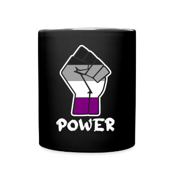 Power Asexual Pride Faust Design für Equality - Tasse einfarbig - Schwarz - Vorne