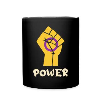 Power Intersex Pride Fist Design pour l’égalité - Mug uni - noir - Devant