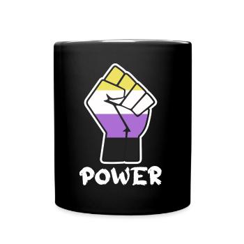 Power Nonbinary Pride Faust Design für Equality - Tasse einfarbig - Schwarz - Vorne
