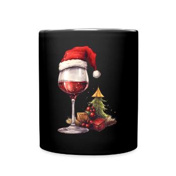 Conception de Noël drôle d’amateur de vin - Mug uni - noir - Devant