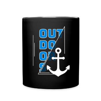 Draußen am Meer - Tasse einfarbig - Schwarz - Vorne