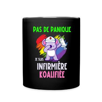 infirmière koalifiée - Mug uni - noir - Devant