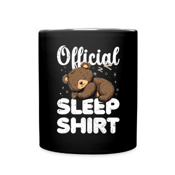 Bär Bären Baby Offizielles Schlafshirt Faul Relax - Tasse einfarbig - Schwarz - Vorne