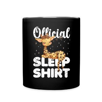 Giraffe Official Sleep Shirt Lazy Relax - Full Colour Mug - black - Front