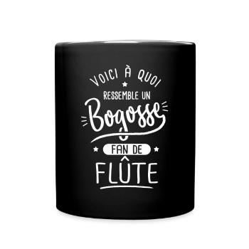 Flûte Bogosse fan musique musicien flûte - Mug uni - noir - Devant