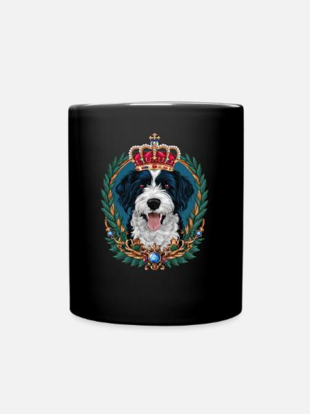 Lagotto Romagnolo mit Krone - Tasse einfarbig - Schwarz