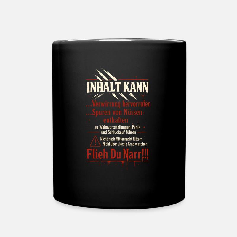 flieh du narr - Tasse einfarbig - Schwarz