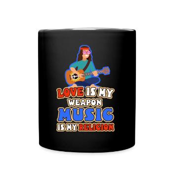 Love is my weapon, music is my religion. - Full Colour Mug - black - Front