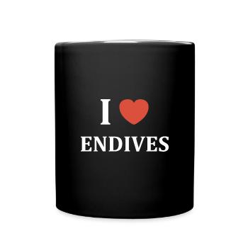 i love Endives - Mug uni - noir - Devant