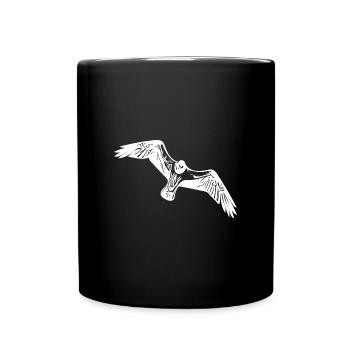 Vintage Seagull in Flight - Full Colour Mug - black - Front