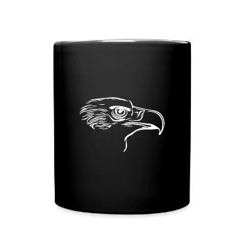 Eleganter Vogel Kopf mit großem Schnabel - Tasse einfarbig - Schwarz - Vorne