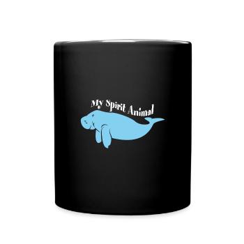 Ich liebe Dugongs Manatees mein Spirit - Tasse einfarbig - Schwarz - Vorne
