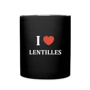 i love Lentilles - Mug uni - noir - Devant