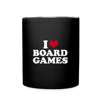 I Love Board Games Brettspiel - Tasse einfarbig - Schwarz - Vorne