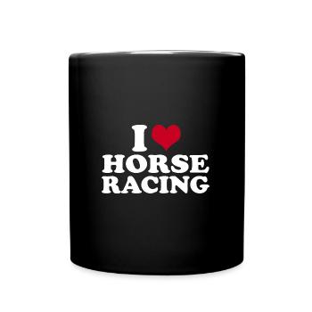 I Love Horse Racing - Tasse einfarbig - Schwarz - Vorne
