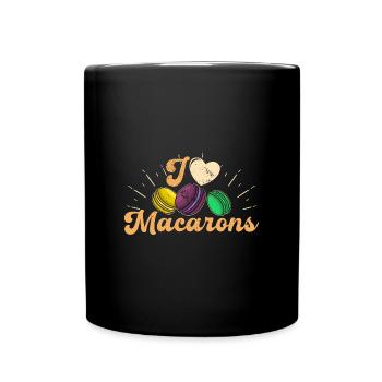 Italien Dessert Makronen Süßigkeiten Spruch - Tasse einfarbig - Schwarz - Vorne