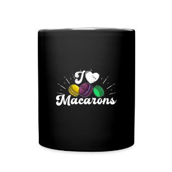 Italien Dessert Makronen Süßigkeiten Spruch - Tasse einfarbig - Schwarz - Vorne