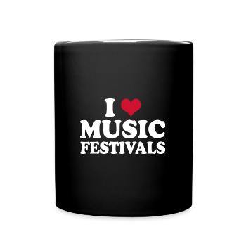 I Love Music Festivals - Full Colour Mug - black - Front