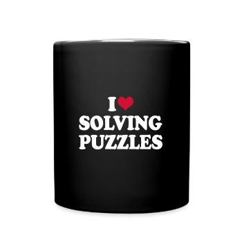 Rätsel Puzzle I Love Solving Puzzles Denksport - Tasse einfarbig - Schwarz - Vorne