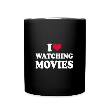 Cinema I Love Watching Movies - Full Colour Mug - black - Front