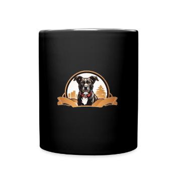 dog walker logo - Full Colour Mug - black - Front