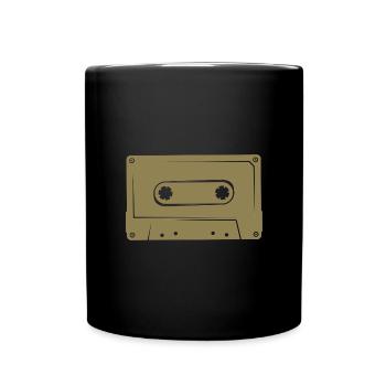 Retro Kassette Kassettenrekorder 80er Erinnerungen - Tasse einfarbig - Schwarz - Vorne
