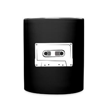 Retro Kassette Kassettenrekorder 80er Erinnerungen - Tasse einfarbig - Schwarz - Vorne