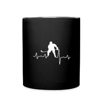 Heartbeat Ice Hockey, Heartbeat Icehockey - Full Colour Mug - black - Front