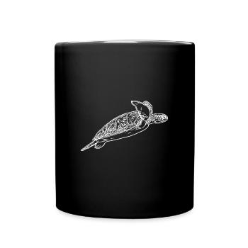 Elegant vintage sea turtle - Full Colour Mug - black - Front