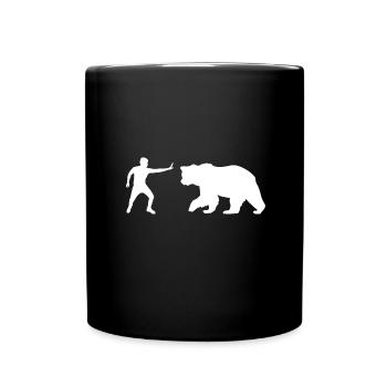 Stop Bär - Tasse einfarbig - Schwarz - Vorne