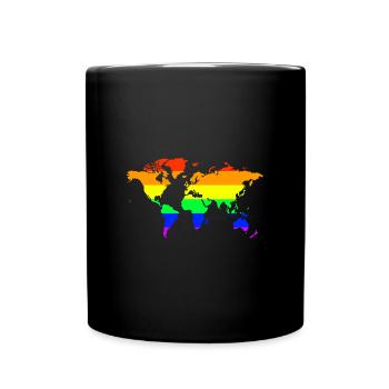 Rainbow World - Drapeau du monde de sortie - Mug uni - noir - Devant