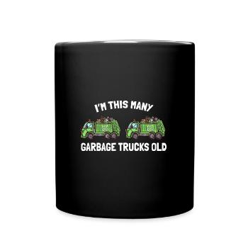 Je suis ce vieux 2ème anniversaire de camions à ordures - Mug uni - noir - Devant