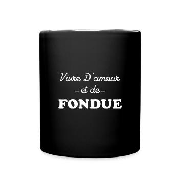 Vivre d'amour et de fondue - Mug uni - noir - Devant
