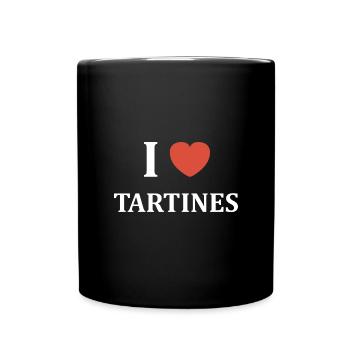 i love tartines - Mug uni - noir - Devant