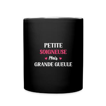 Grande gueule petite Soigneuse - Mug uni - noir - Devant