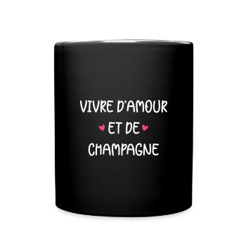 Vivre d'amour de - Mug uni - noir - Devant