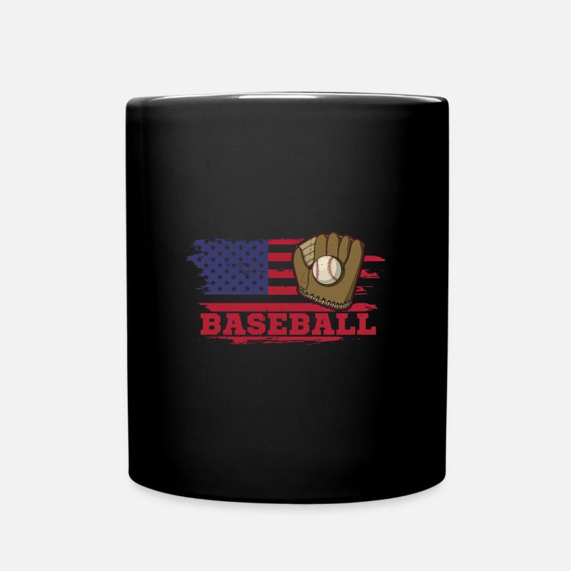 Baseball Catcher Pitcher Sportplatz Handschuhe - Tasse einfarbig - Schwarz